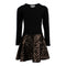 Long Sleeve Dress with Gold/Black Leopard Bottom - Denny's
