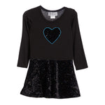 Velvet Glitter Heart Dress - Denny's