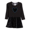 Velvet Glitter Heart Dress - Denny's