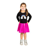 Rainbow Applique Hot Pink Lame Bottom Dress - Denny's
