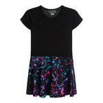 Pink & Turq Splatter Bottom Dress - Denny's