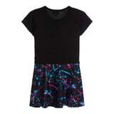 Pink & Turq Splatter Bottom Dress - Denny's