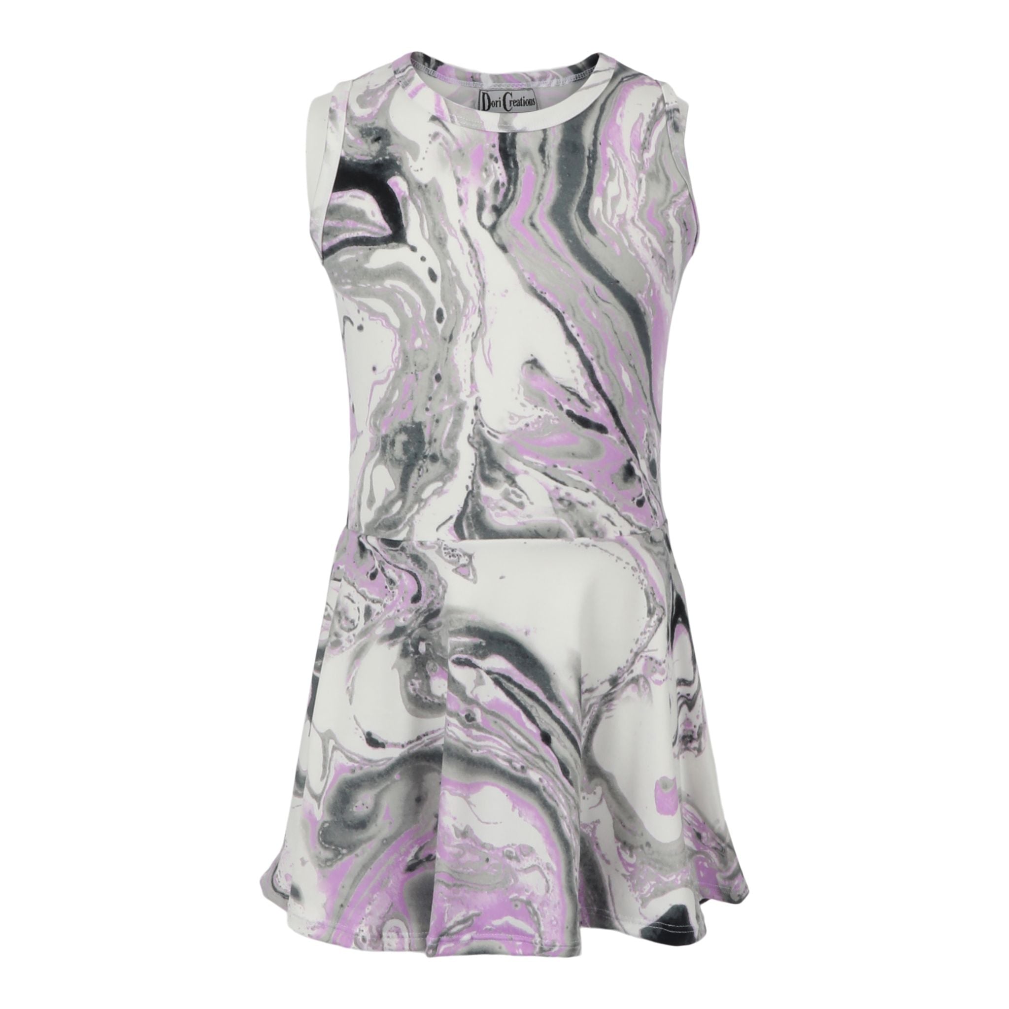 Lavender Grey Swirl Tank Dress - Denny's