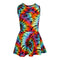 Primary Black Tie Dye All Over Sleeveless Flounce Dress - Denny's