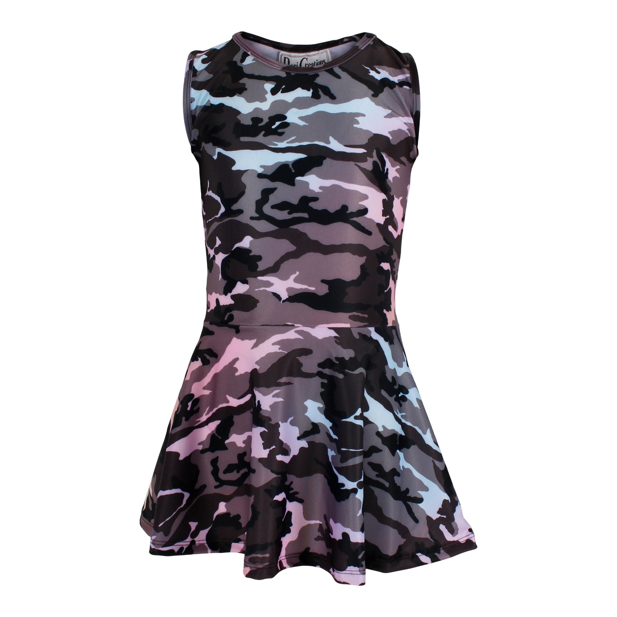 Pastel Summer Camo Sleeveless Flounce Dress - Denny's