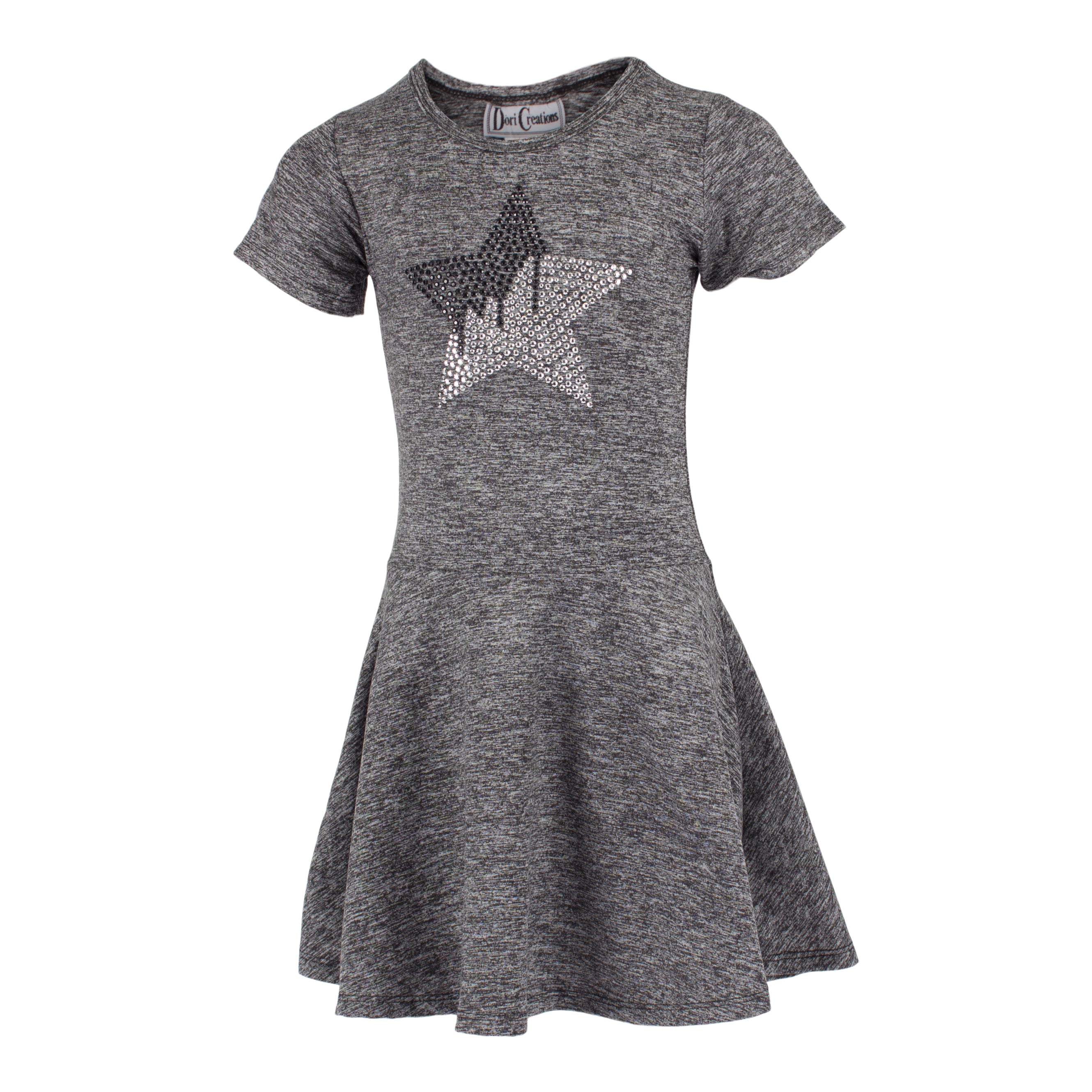 Short Sleeve Dress with Black Drippy Star - Denny's