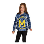 Cropped Tie Dye Crystal Hoodie with Michigan - Denny's