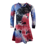 Long Sleeve T/D Dress Black/Berry/Blue All Over - Denny's
