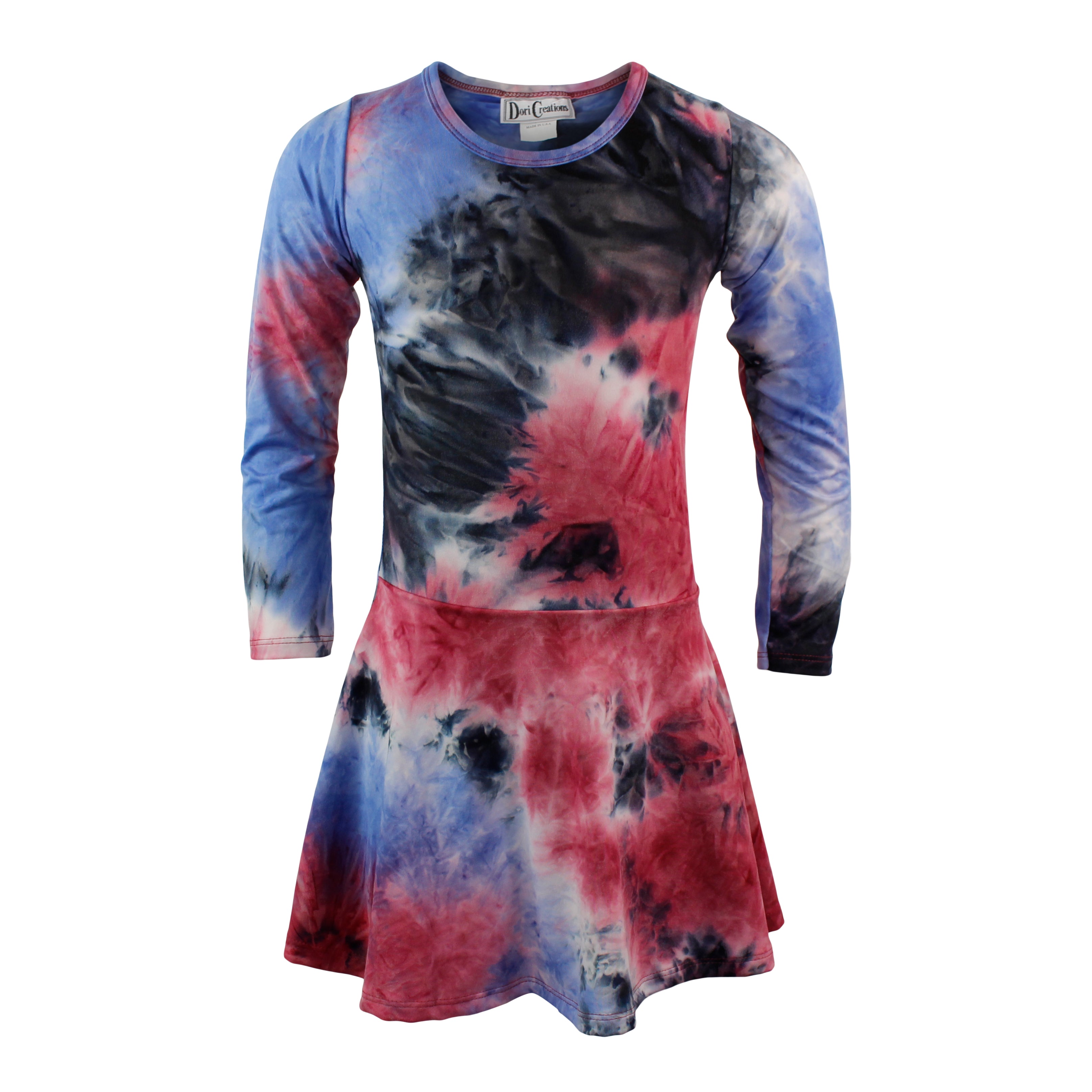 Long Sleeve T/D Dress Black/Berry/Blue All Over - Denny's