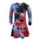 Long Sleeve T/D Dress Black/Berry/Blue All Over - Denny's