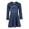 Long Sleeve Dress with Blue Peace Sign - Denny's
