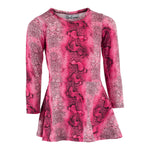 Long Sleeve Pink Python Dress with Soft Bottom - Denny's