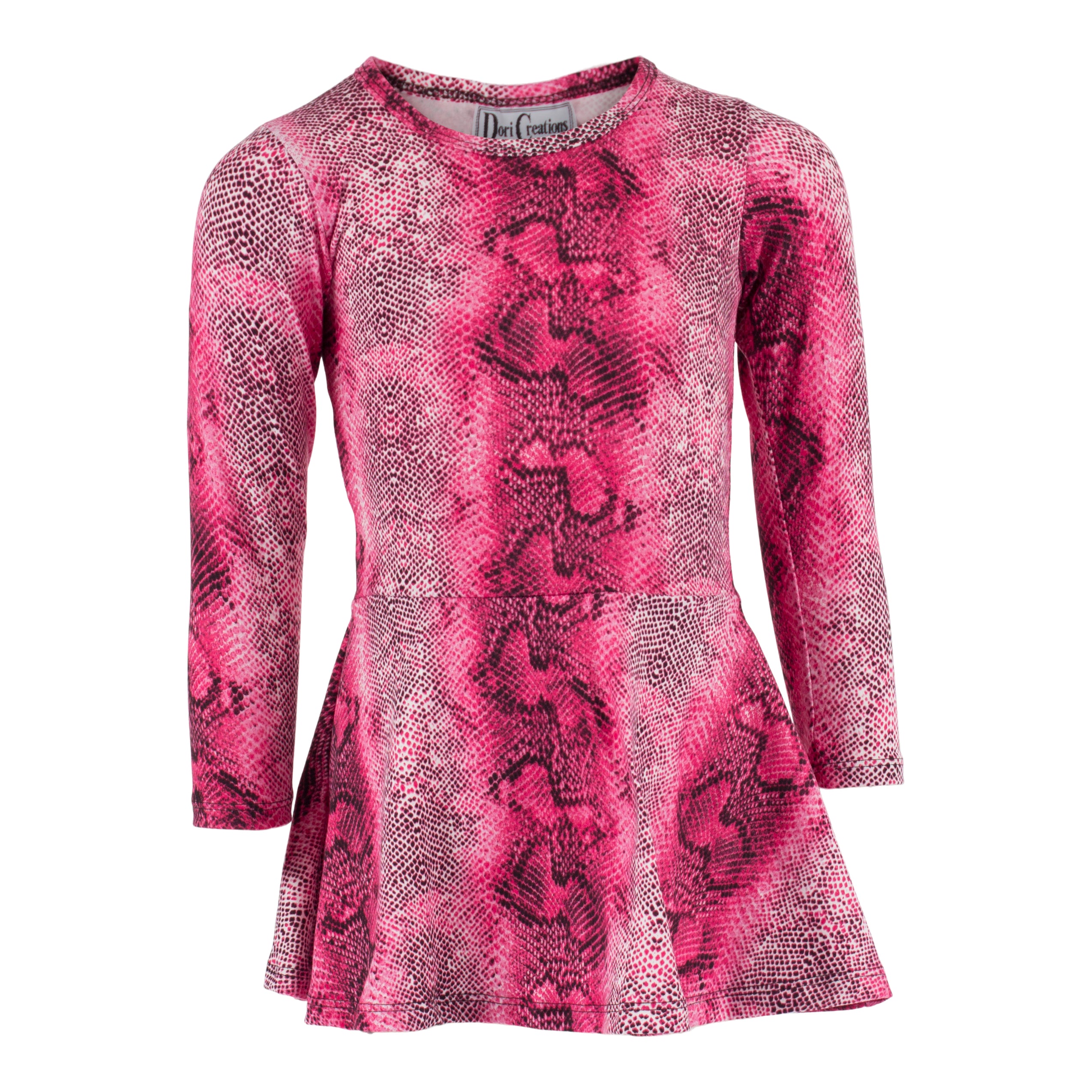Long Sleeve Pink Python Dress with Soft Bottom - Denny's