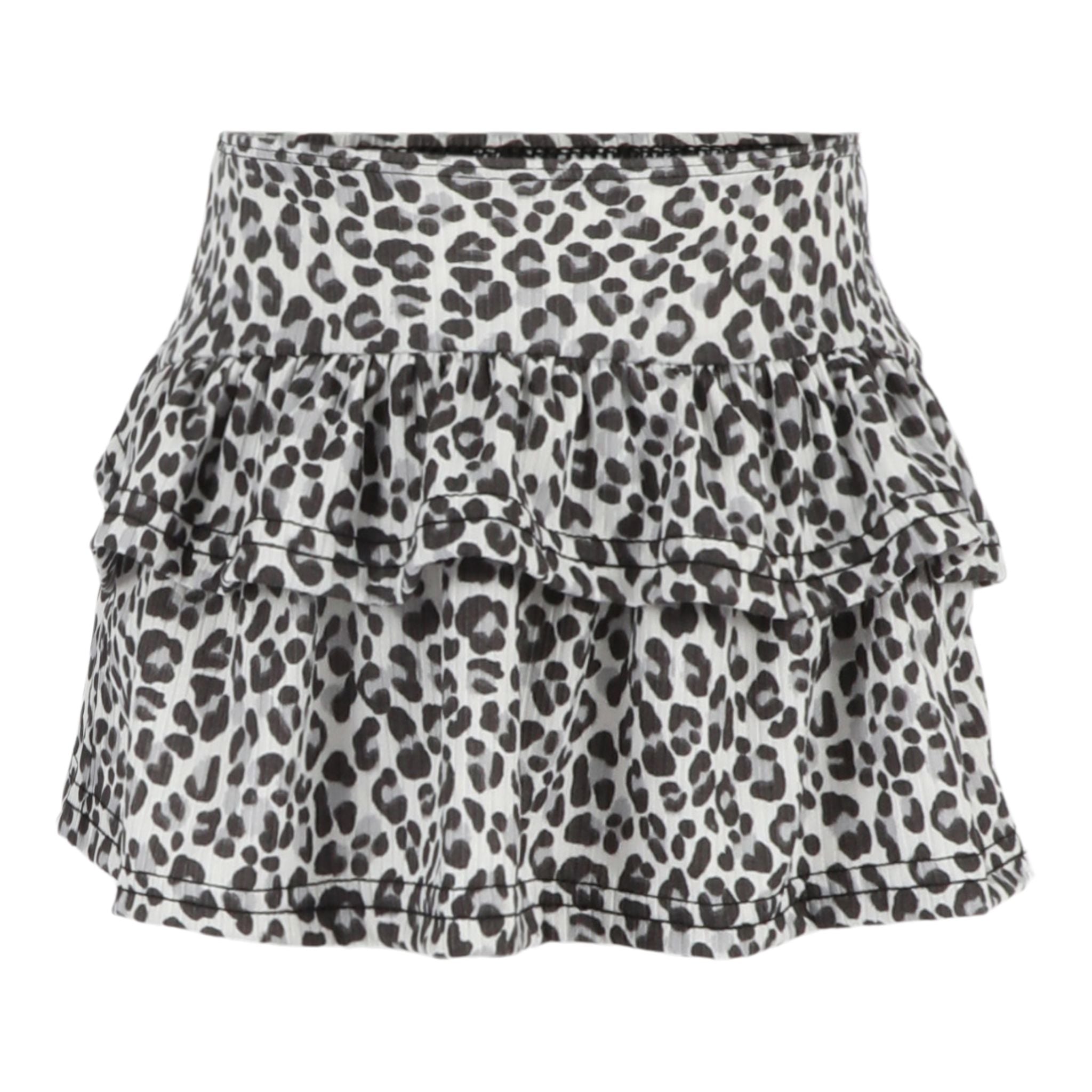 Ribbed Ruffle Skirt Leopard - Denny's