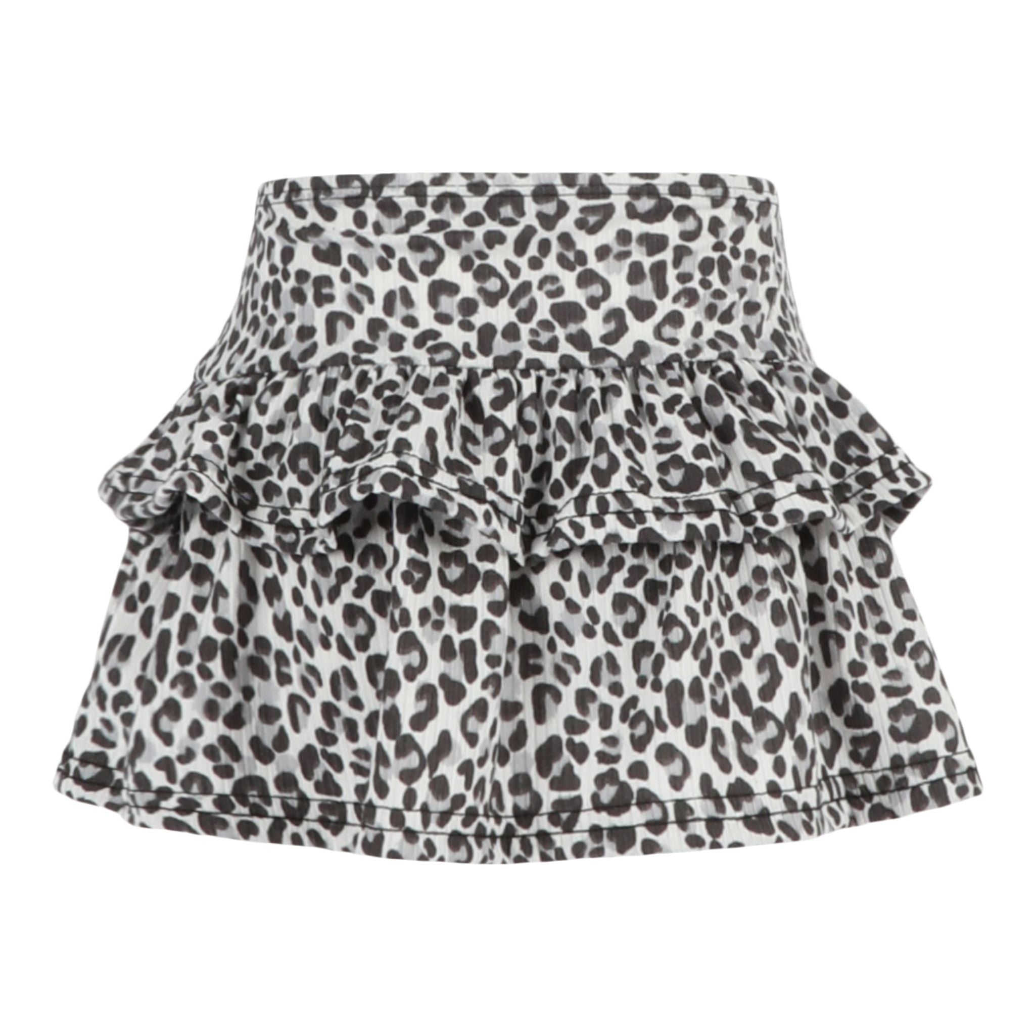 Ribbed Ruffle Skirt Leopard - Denny's