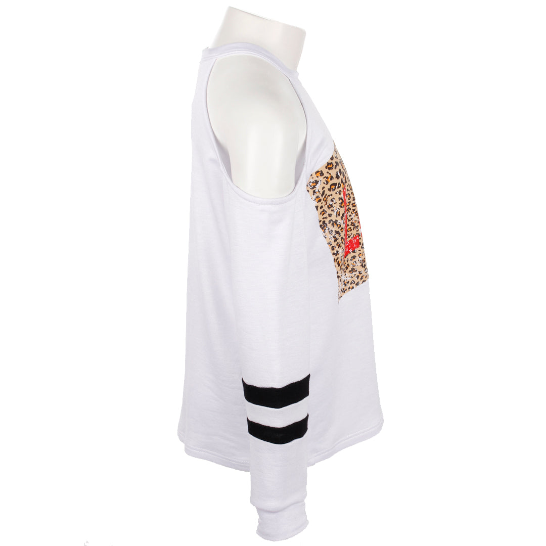 Long Sleeve Cold Shoulder with Leopard Love - Denny's