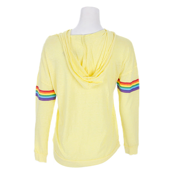 Long Sleeve Hoodie With Chest Stripe - Denny's