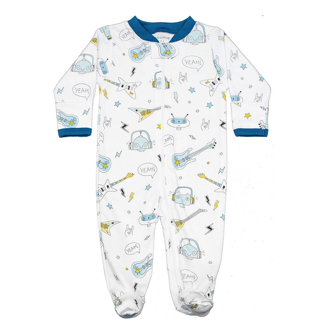 Rock and Roll Zipper Footie - Denny's