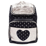 Denim Glitter and Hearts Backpack - Denny's