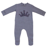 Blue Crown Footie and Hat Set - Denny's