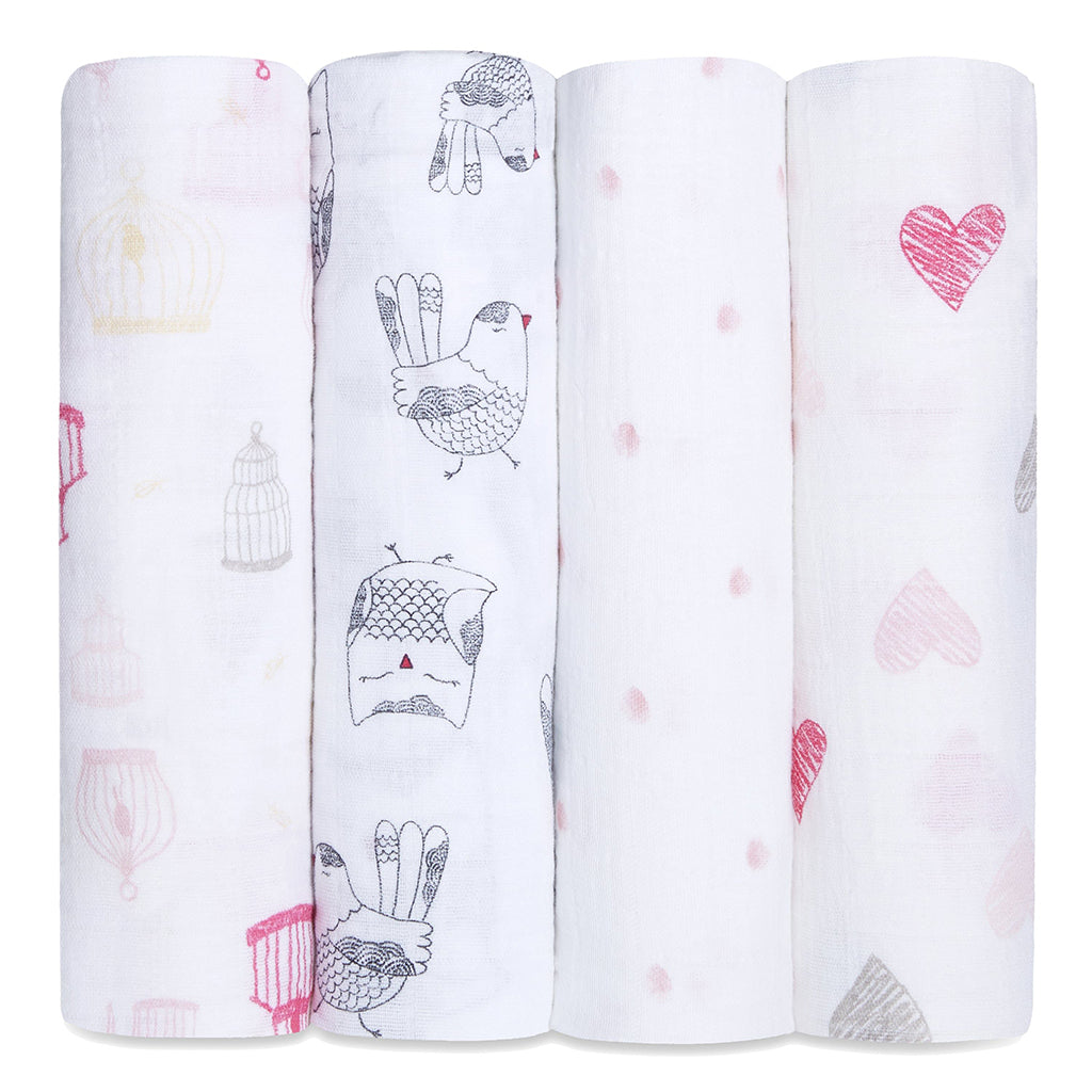 Four Pack Swaddle Love Bird - Denny's