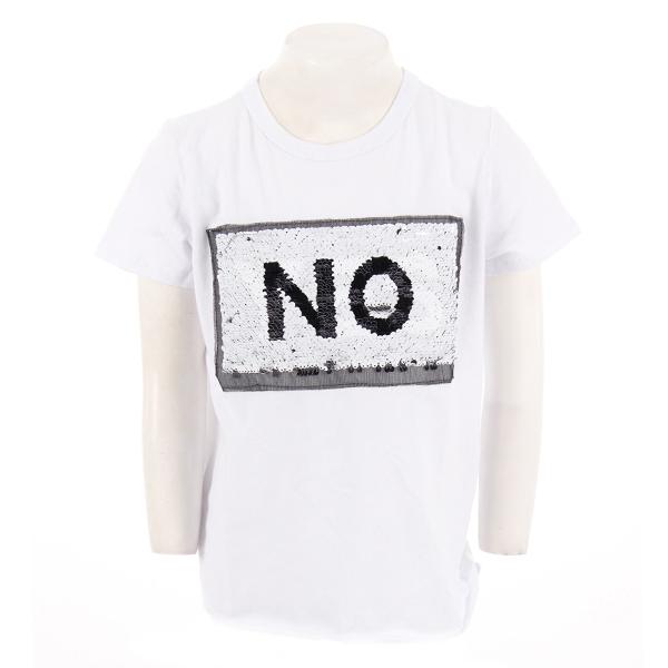 Short Sleeve Tee with Tie & Yes/No Sequin - Denny's