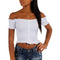 Cinch Tie Front Off Shoulder Crop - Denny's