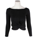 Long Sleeve Twisted Front Ribbed Crew - Denny's