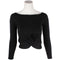 Long Sleeve Twisted Front Ribbed Crew - Denny's