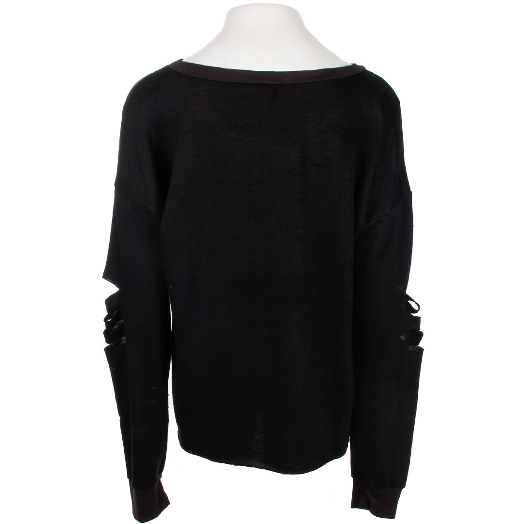 Long Sleeve Top with Cut Sleeves and Good Vibe Stars - Denny's
