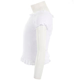 Short Sleeve Solid Off The Shoulder Smock Top - Denny's