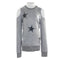 Brushed Long Sleeve Cold Shoulder with White/Black Stars - Denny's