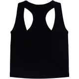 Button Front Crop Ribbed Tank - Denny's