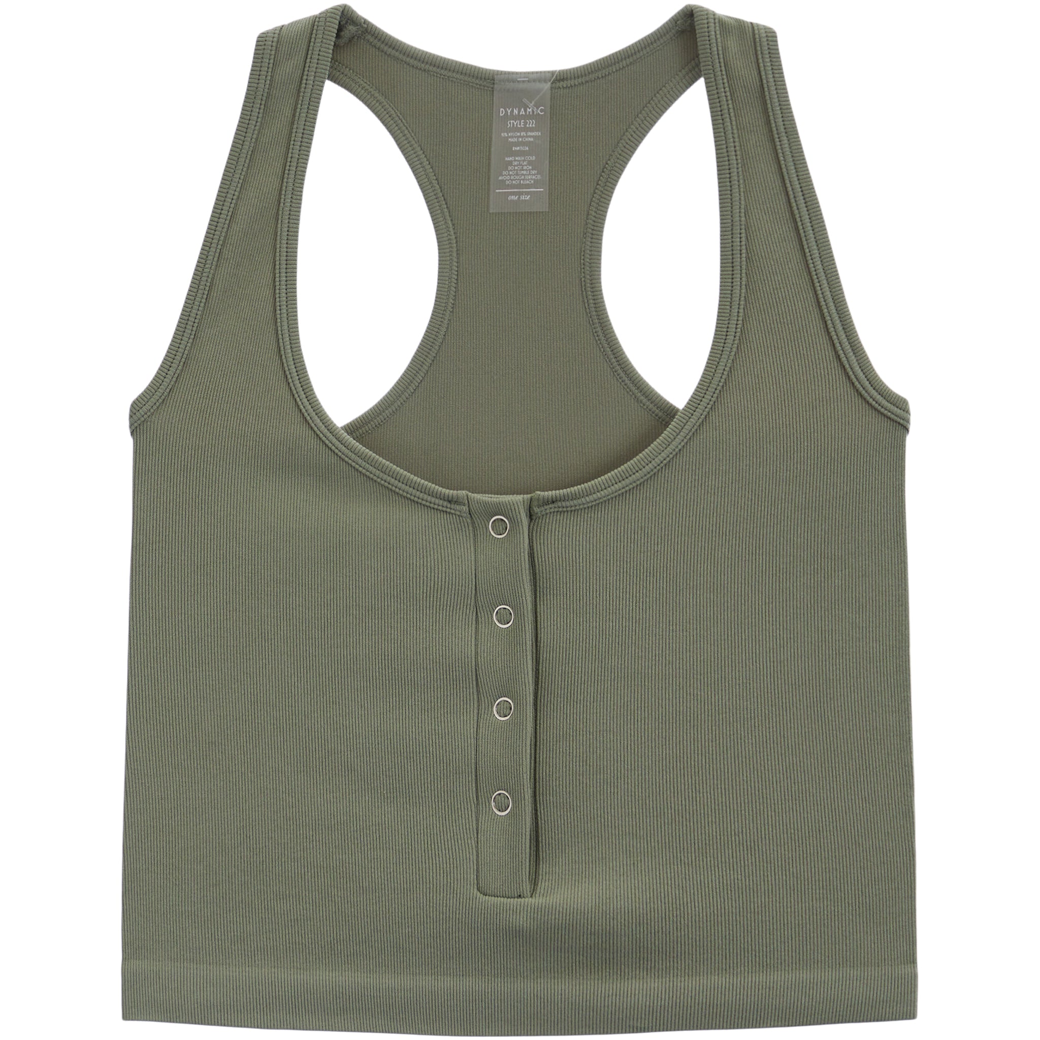 Button Front Crop Ribbed Tank - Denny's