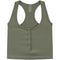 Button Front Crop Ribbed Tank - Denny's