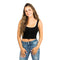 Snap Button Front Crop Ribbed Tank - Denny's