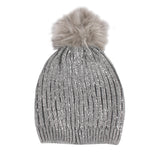 Metallic Hat with Pom Pom - Denny's