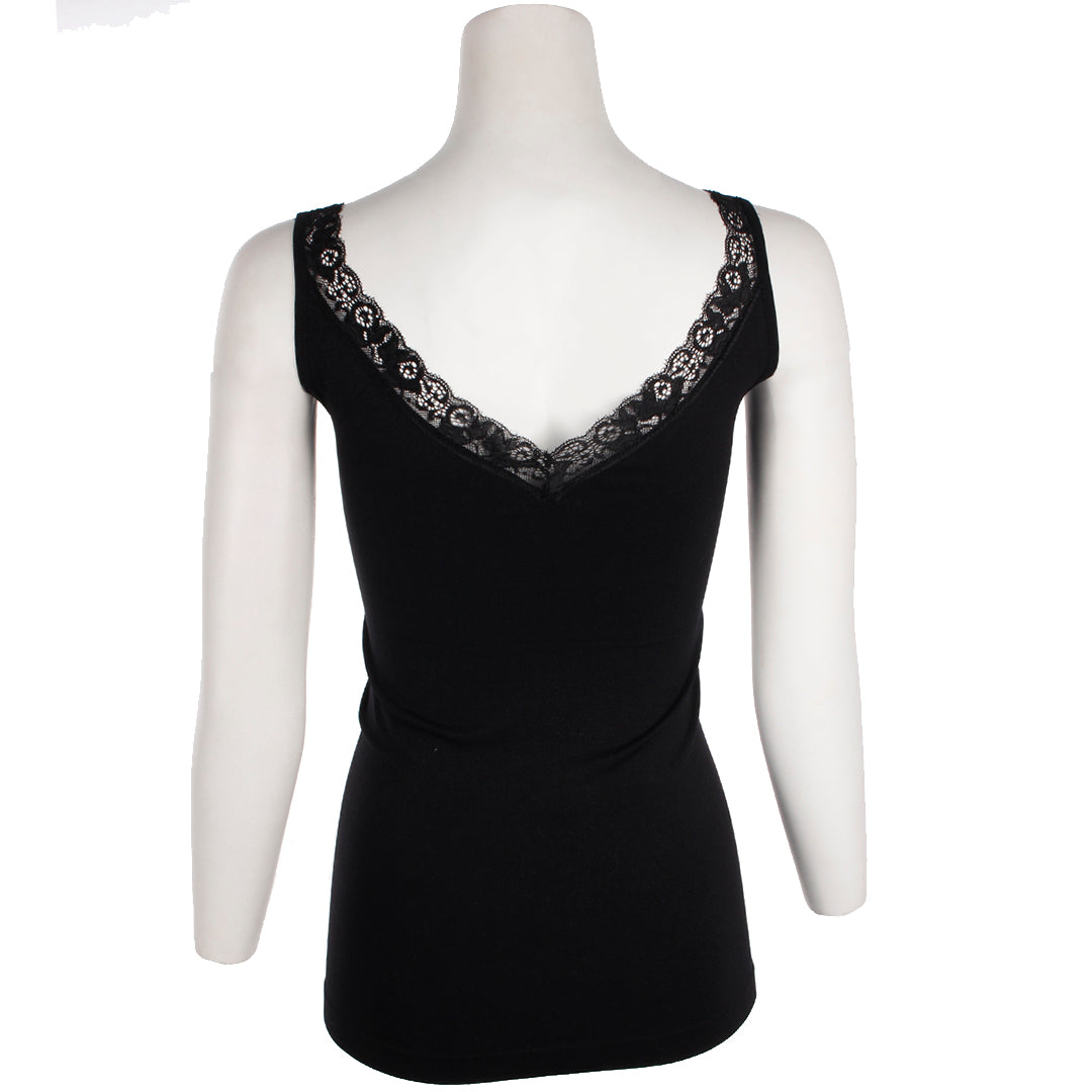 Deep V Lace Trim Cami - Denny's