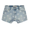 Star Print Frey Hem Denim Short - Denny's