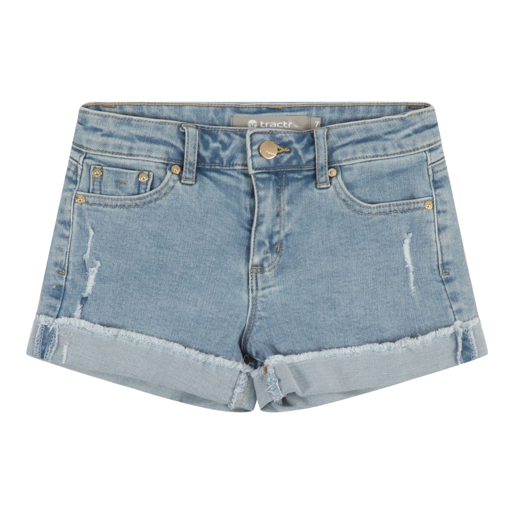 Mid Rise Destruction Rollup Denim Short - Denny's