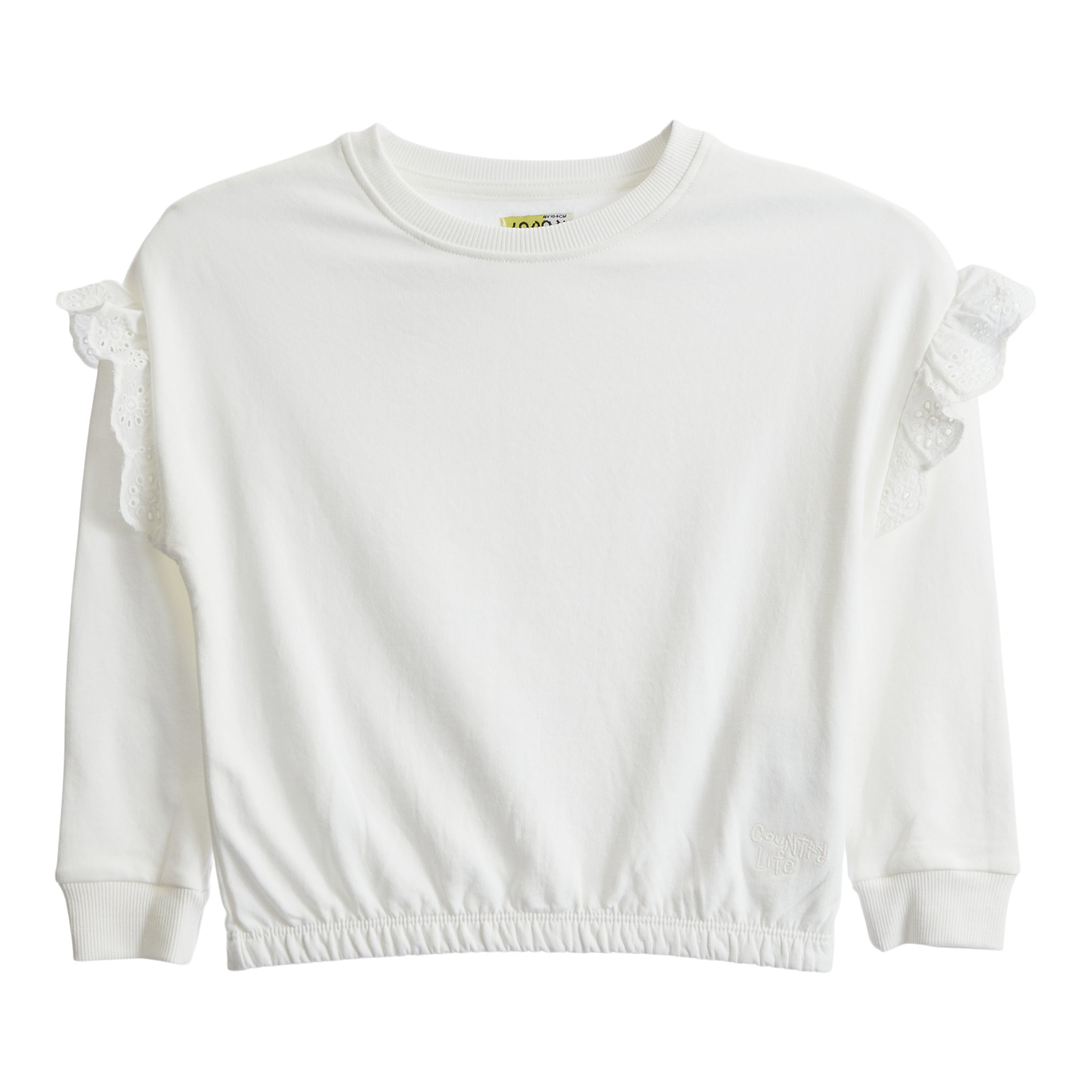 Eyelet Ruffle Detail Sweatshirt - Denny's