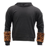 Hoody with Leopard Fur Cuffs - Denny's