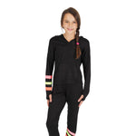 Long Sleeve Hoodie with Neon Stripes - Denny's