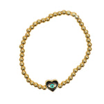 Evil Eye Heart Metal Ball Stretch Bracelet - Denny's