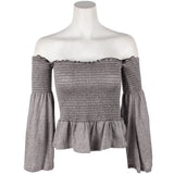 Smocked Off Shoulder Bell Sleeve Top - Denny's
