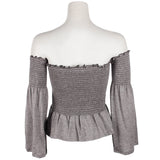 Smocked Off Shoulder Bell Sleeve Top - Denny's