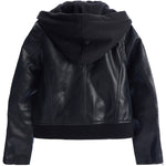 Worth It Leather Hooded Jacket - Denny's