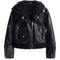 Worth It Leather Hooded Jacket - Denny's