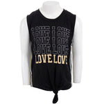 Short Sleeve Knotted Tee with Love Love - Denny's