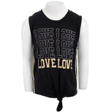 Short Sleeve Knotted Tee with Love Love - Denny's